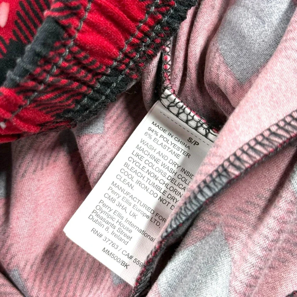 NWT Perry Ellis Portfolio Pajama Pants Mens Size Small S Buffalo Plaid Red Black